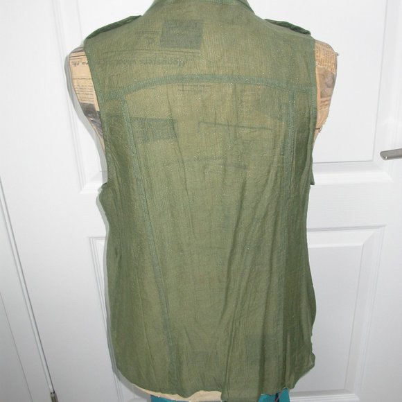 Light Sheer Green Studded Blouse - Picture 3 of 5